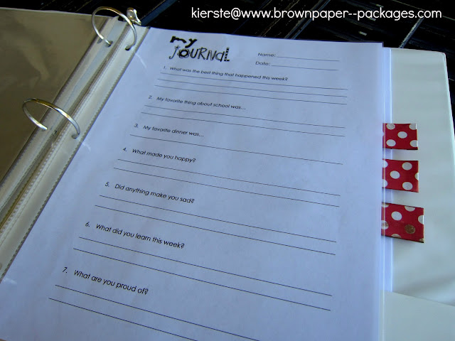 brown paper packages: all about me journaling for kids