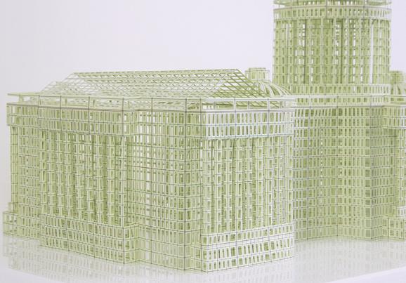 jill sylvia estruturas 3d prédios edifícios papel recortado arquitetura