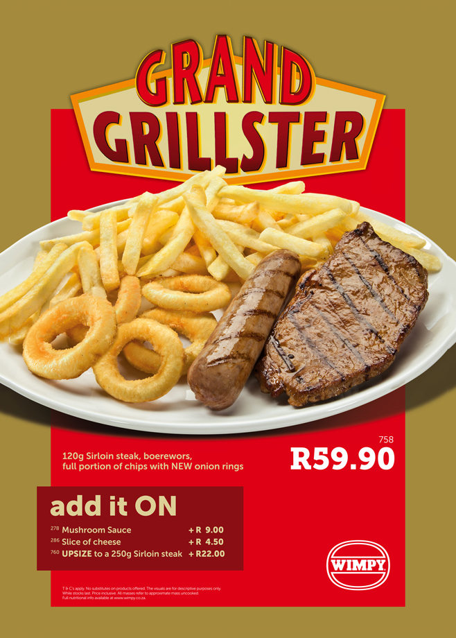 Hunter Management Wimpy's New Menu shot by photographer Rabe