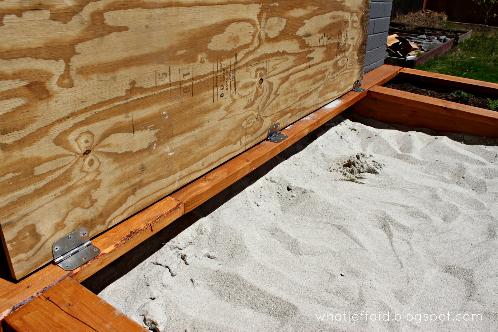 Look What Jeff Did A Chalkboard Sandbox Cover