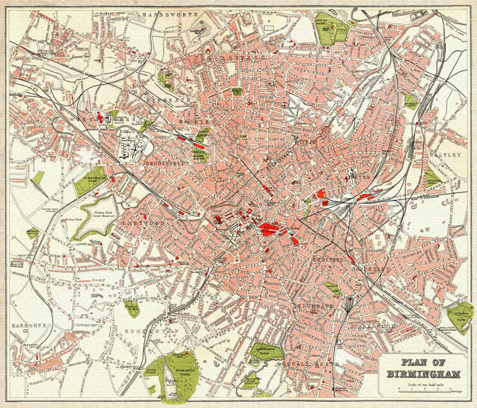 Street map Birmingham UK