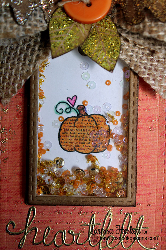 Thank You Shaker Tag with pumpkin by Larissa Heskett for Newton's Nook Designs 