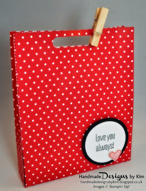 Handmade Valentines Gift Bag using Stampin' Up! Products 
