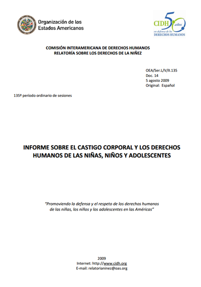 Informe sobre el castigo corporal y los derechos humanos de las niñas, niños y adolescentes