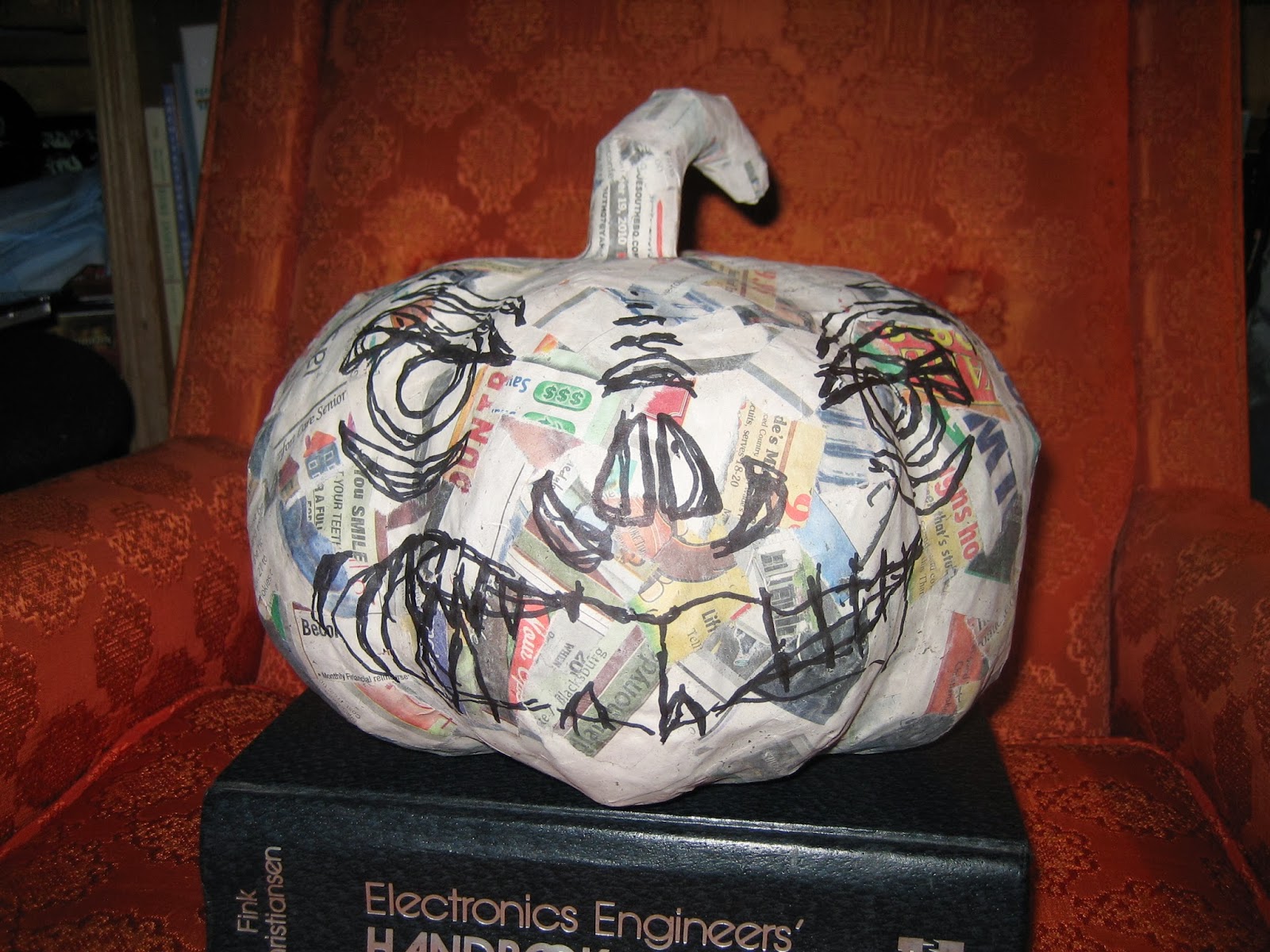 With Our Powers Combined Papier Mache Pumpkin