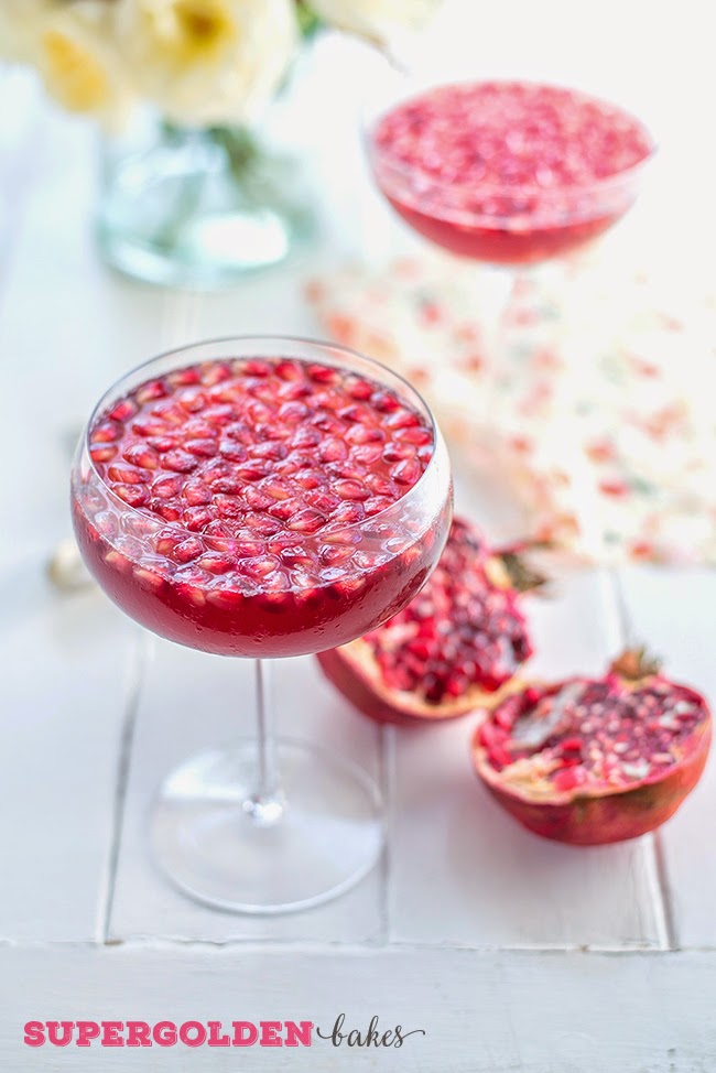 Pomegranate Prosecco Jellies supergolden bakes