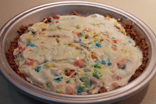 Cereal (Lucky Charms) Milk Ice Cream Pie with Compost Cookie Crust