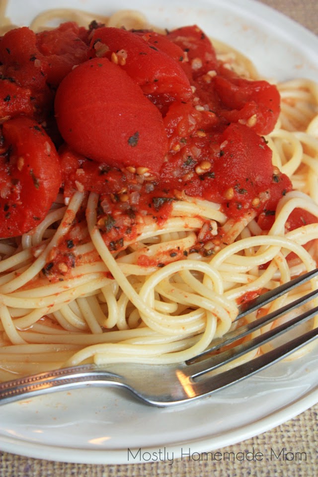Slow Cooker Chunky Tomato Basil Pasta Sauce Mostly Homemade Mom