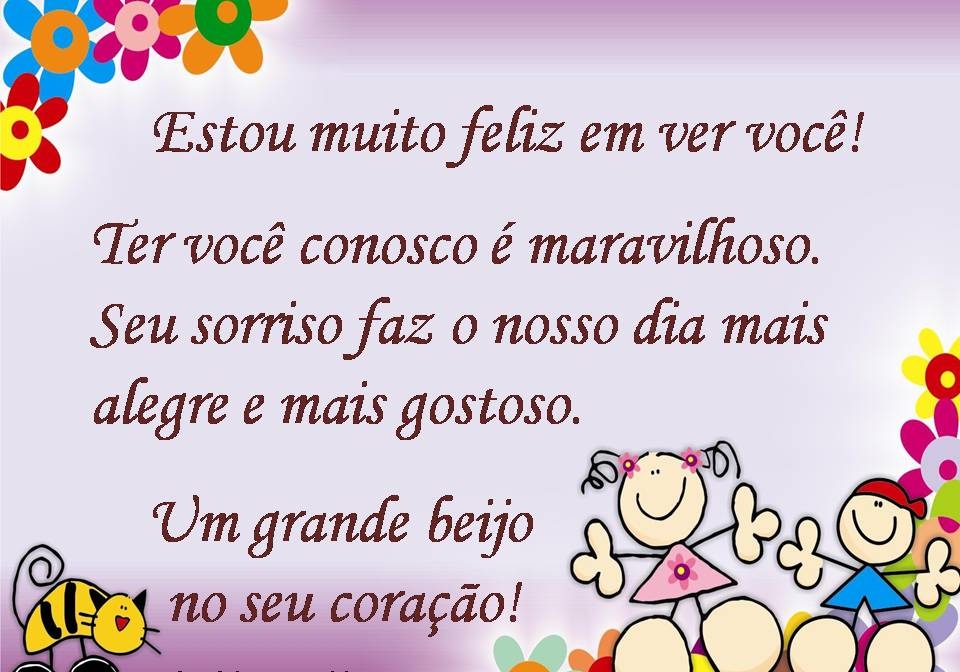 Educação Infantil: Cartões de boas vindas