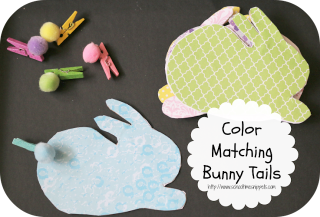 fine motor color matching bunny tails