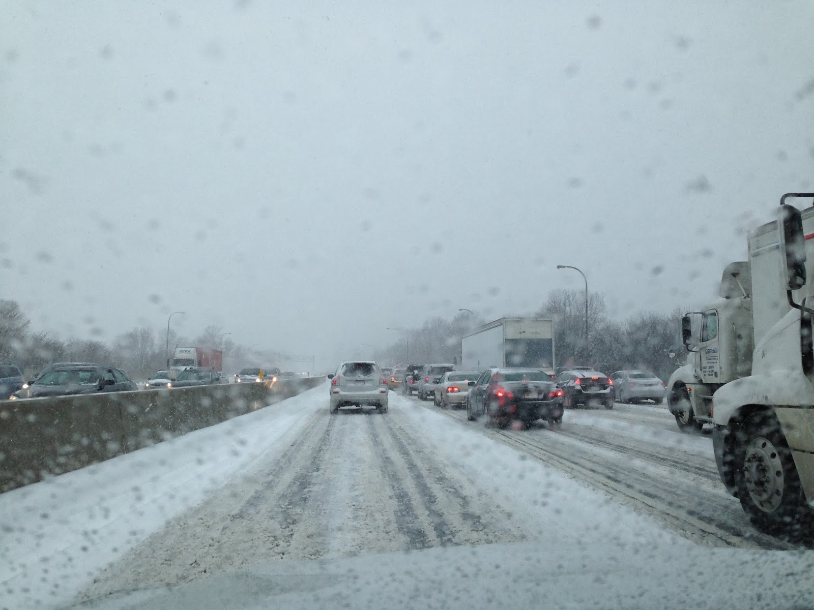 New Yorkで初めての単身赴任 雪でLIE(Long Island Expressway)が大渋滞