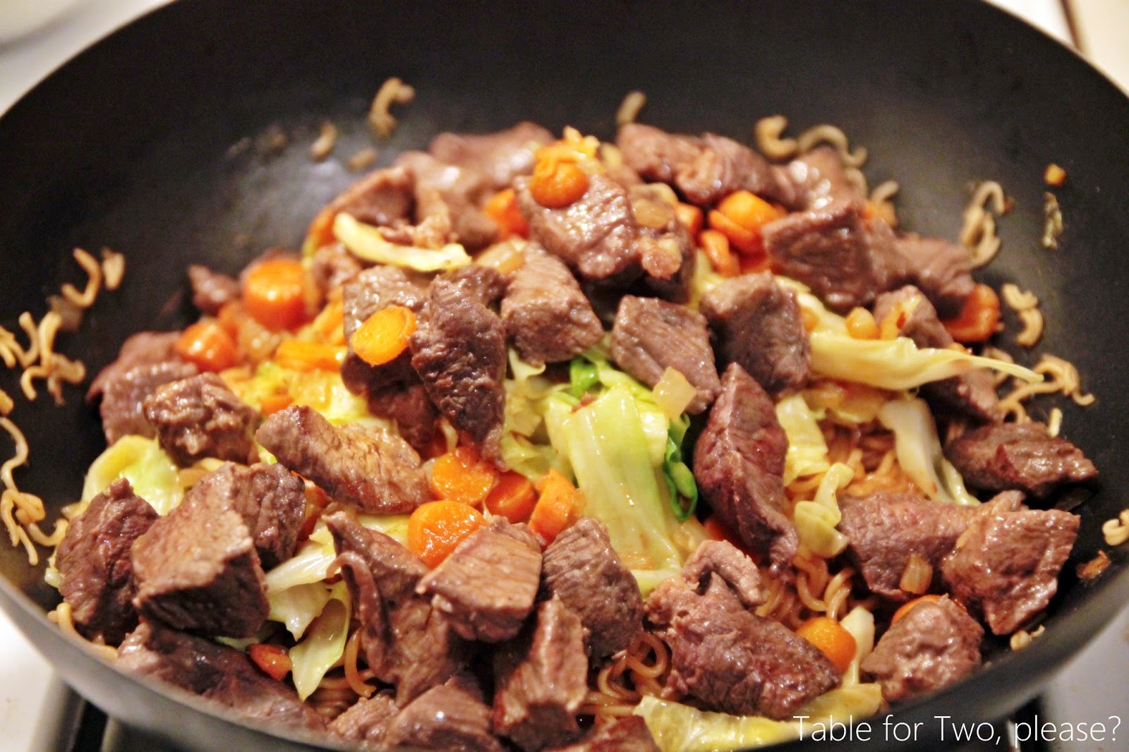 Table for Two, please? Yakisoba Noodles with Beef