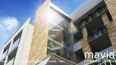 Rendering esterni fotorealistici 3d Architettura - edificio residenziale 3d