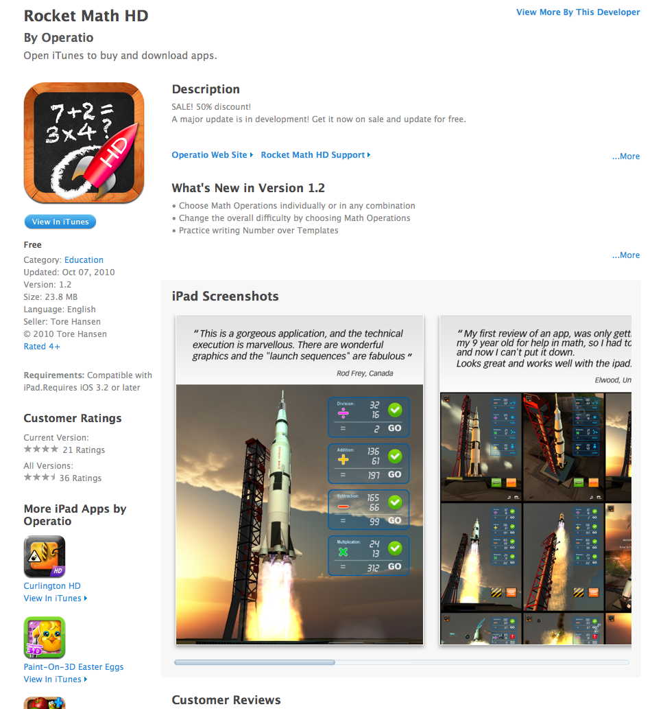 TeacherLINK Blog! Free iOS App Today Rocket Math