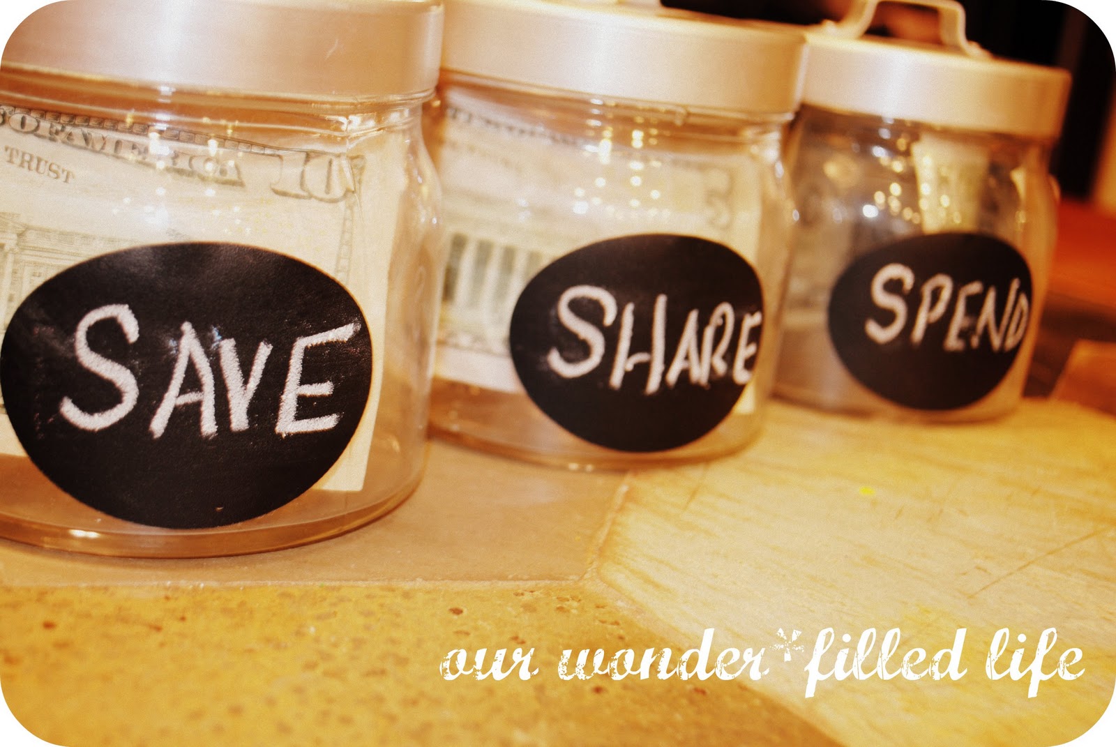 Our Wonderfilled Life Kids Money Management Jars