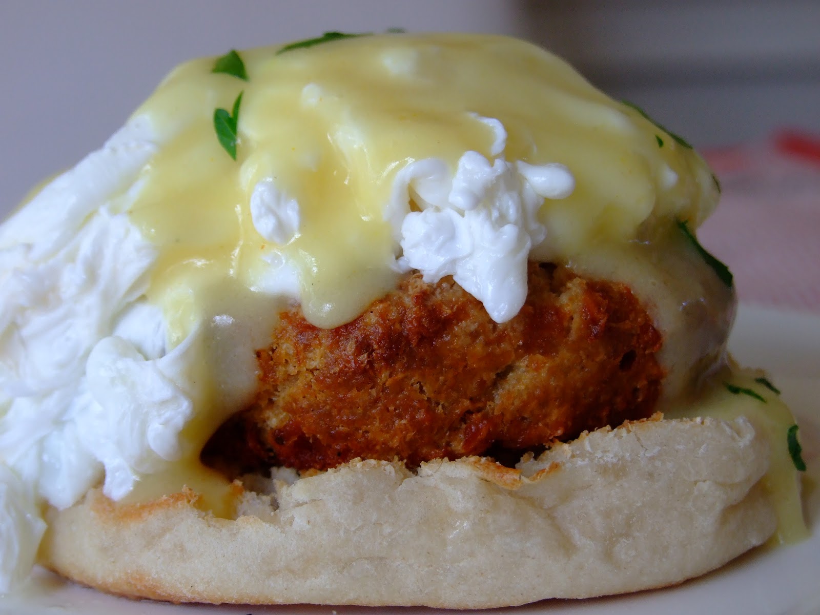 From Beyond My Kitchen Window Crab Cake Eggs Benedict.....