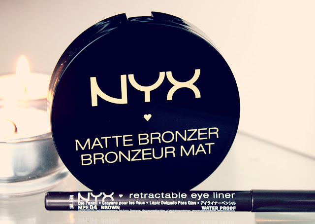 NYX Matte Bronzer Review, NYX Retractable Eyeliner Reviews, NYX Cosmetics UK, UK Beauty Blog, NYX Blogger of the Month, NYX Medium Matte Bronzer Swatches, NYX Brow Retractable Eyeliner Swatches, NYX Makeup Reviews