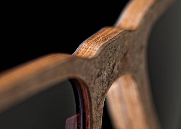 Standing warm against the cold: Skylark 41 wood-stone glasses from Rolf Spectacles