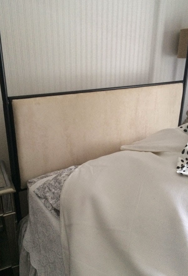 Dear Lillie Recovering the Headboard in Our Guest Bedroom