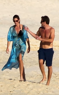 Cindy Crawford takes a stroll in a Black Bikini with Rande Gerber in Mexico