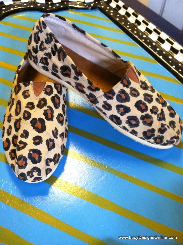 DIY Painted leopard print shoes, hand painted canvas shoes Lucy Designs