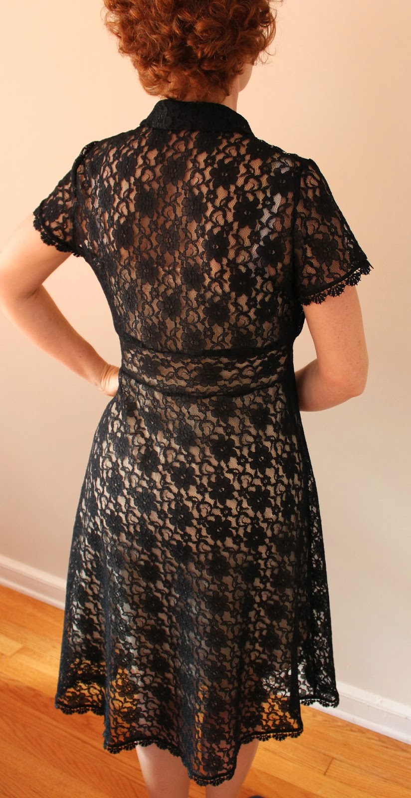 A Sewing Life Vogue 1573 DKNY Dress in Black Lace