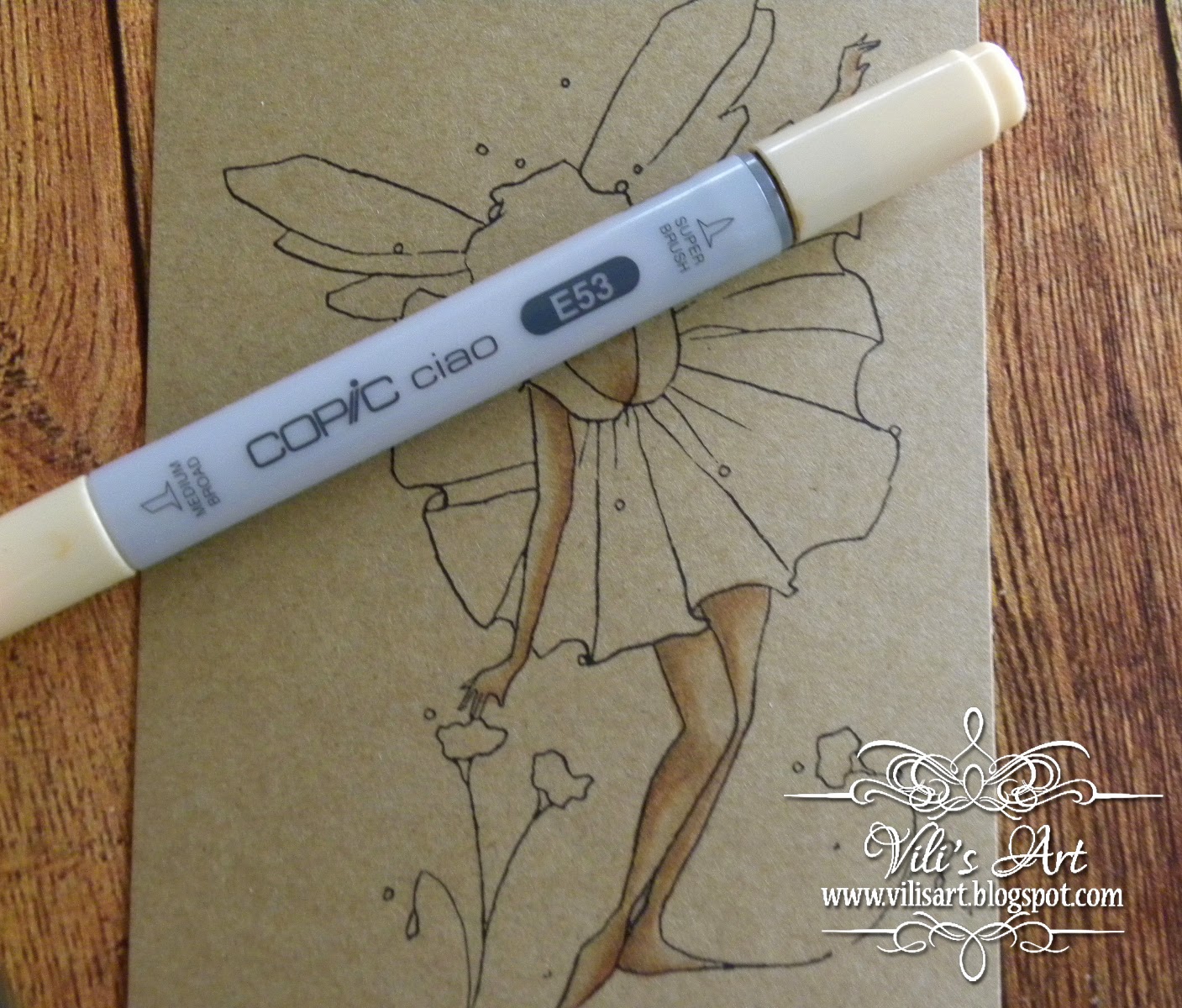 Copic Marker Europe Colouring with Copic markers on Kraft Paper