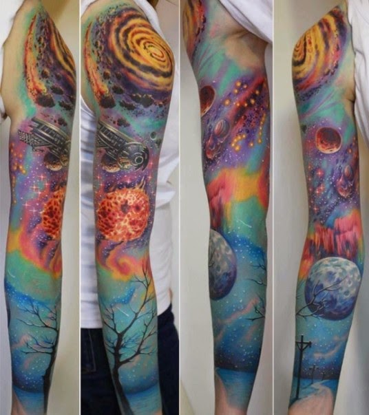 Beautiful & Vibrant Cosmic Tattoos Beautiful & Vibrant Cosmic Tattoos