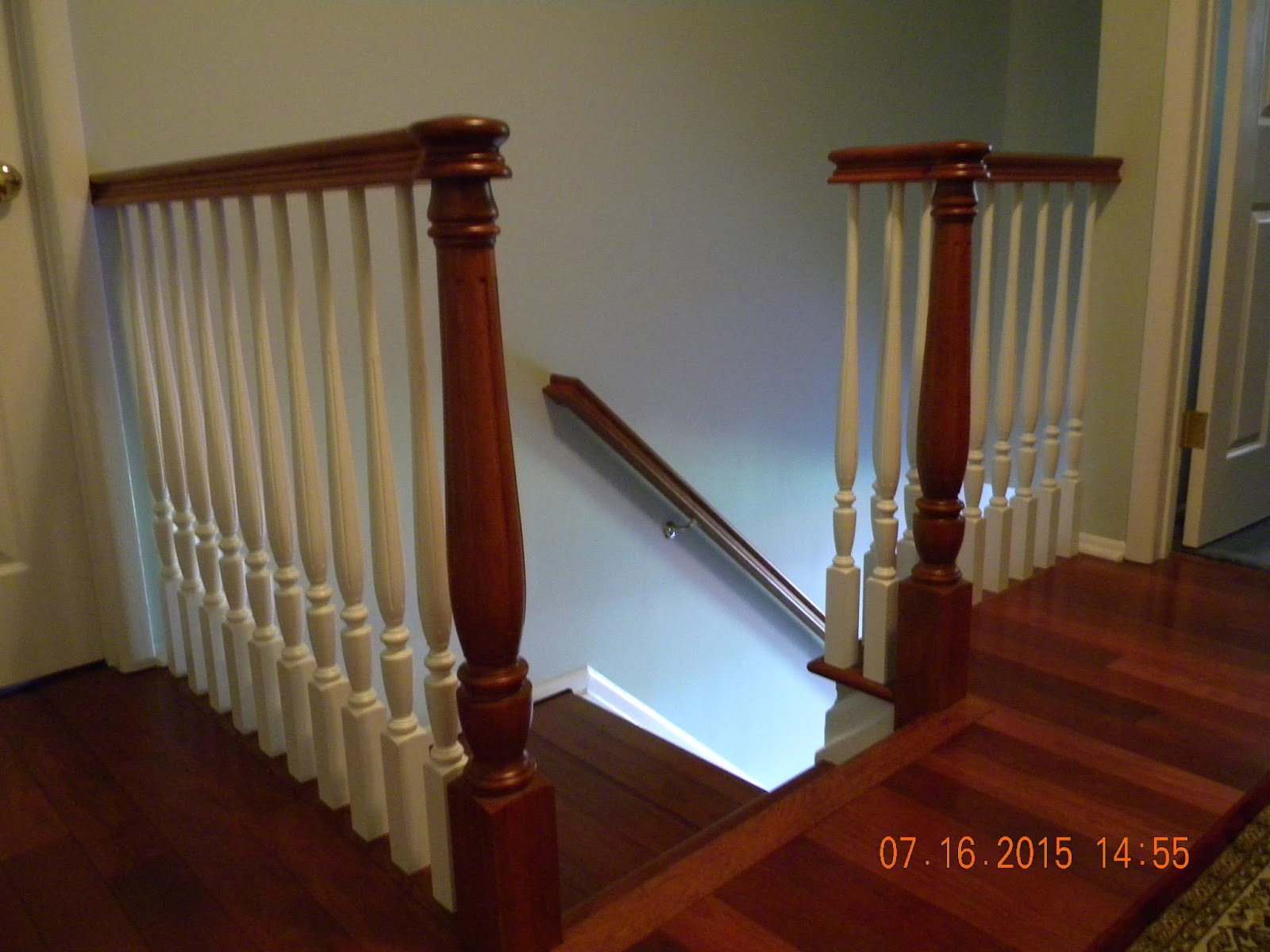Wood Stairs and Rails and Iron Balusters Brazilian Cherry Stair Treads