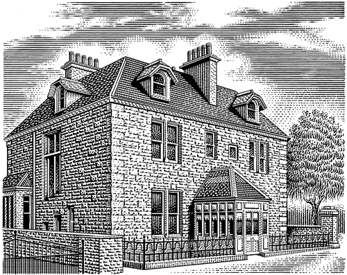 08-Old-Inn-Michael-Halbert-Scratchboard-Images-of-Animals-and-Architecture-www-designstack-co