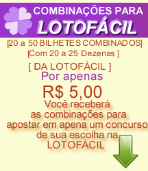 Combinaçoes LOTOFÁCIL (para 01 concurso)