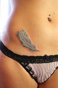 BEUTIFUL 3D WHITE FEATHER TATTOO ON FRONT BODY