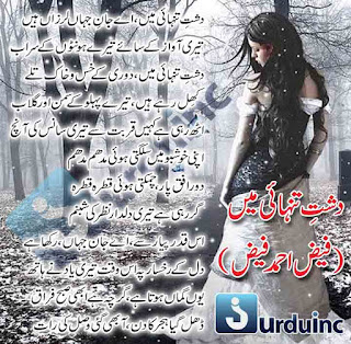 ghazal, poetry, urdu poetry, urdu ghazal, faiz ahmed faiz poetry, dasht-e-tanhai main aye jan-e-jahan larzaan hain