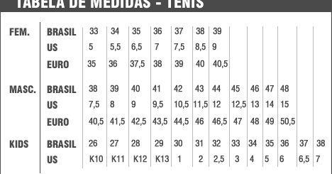 all star guia de tamanhos