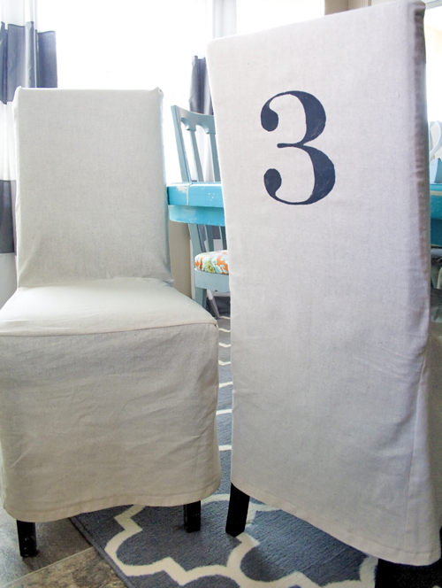 ruthie be maude diy stenciled parson chair slipcovers