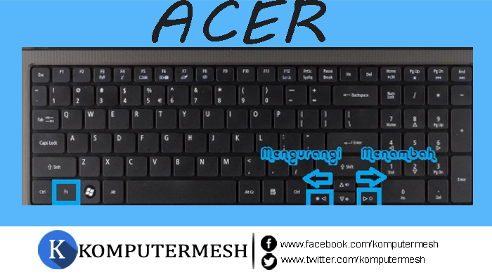 Keyboard Acer Dengan Tombol Pengaturan Cahaya