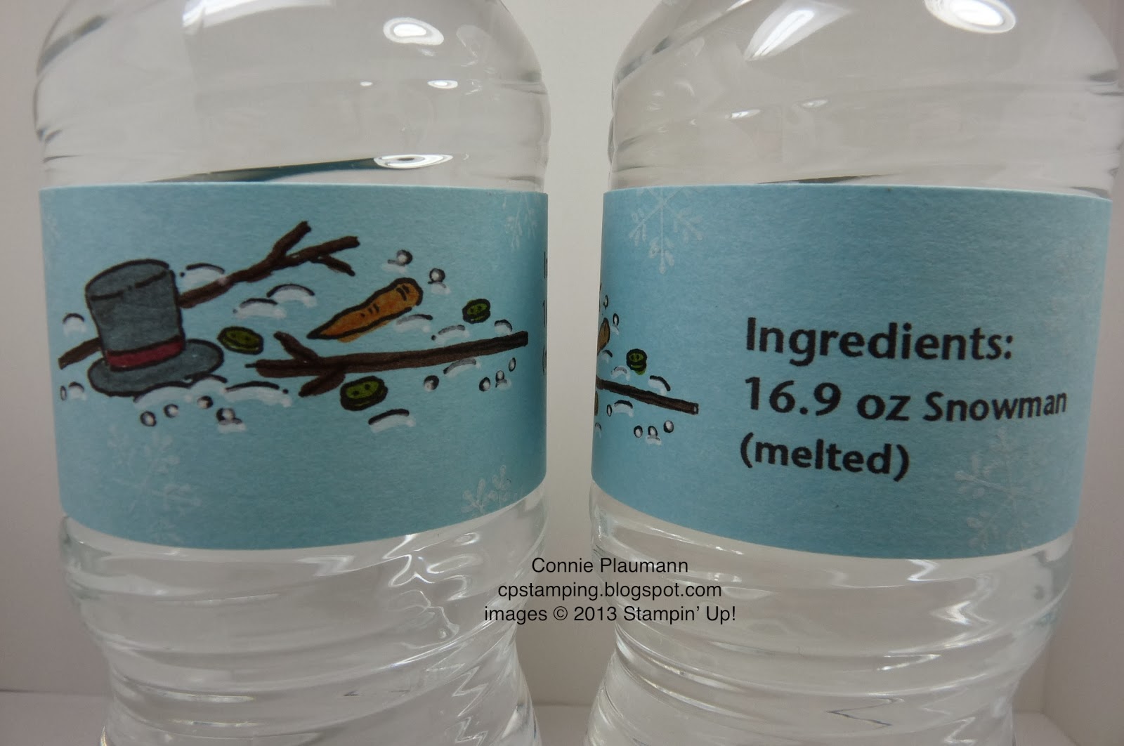 creative possibilities snowman melted water bottles stampin up christmas stamp sets