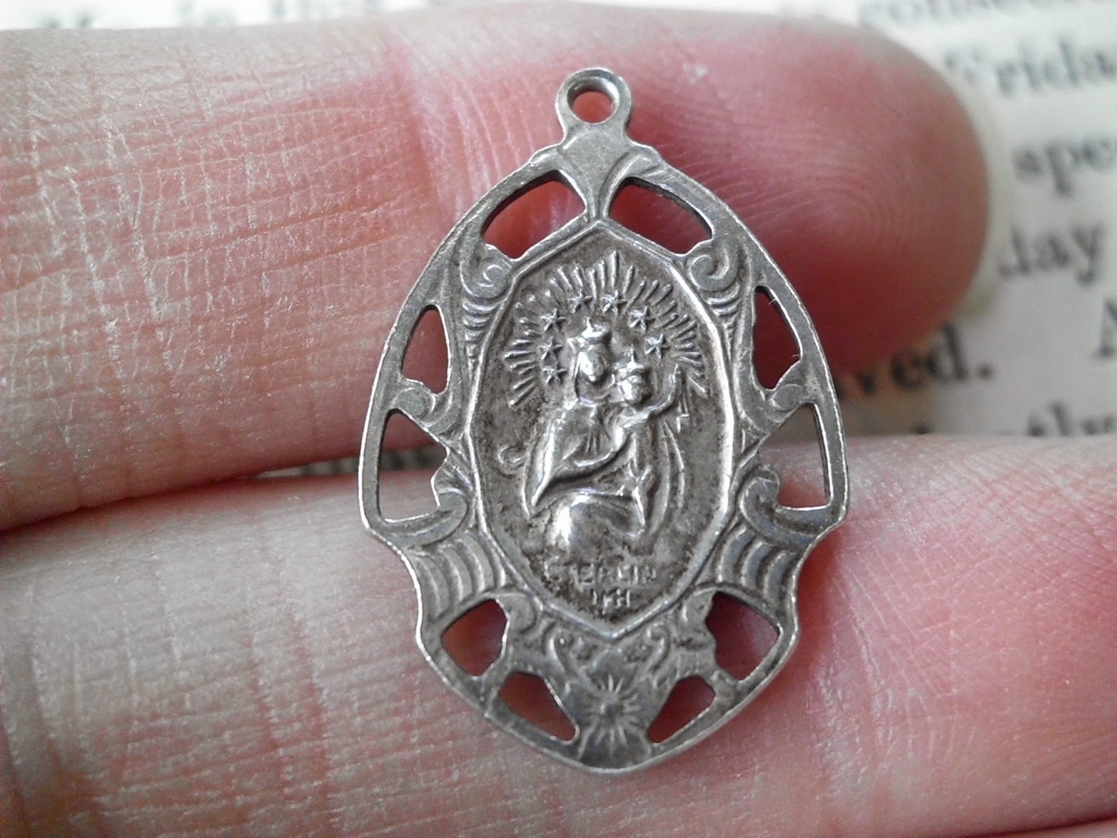 Vintage Religious Medals Vintage HMH STERLING Religious Sacred Heart