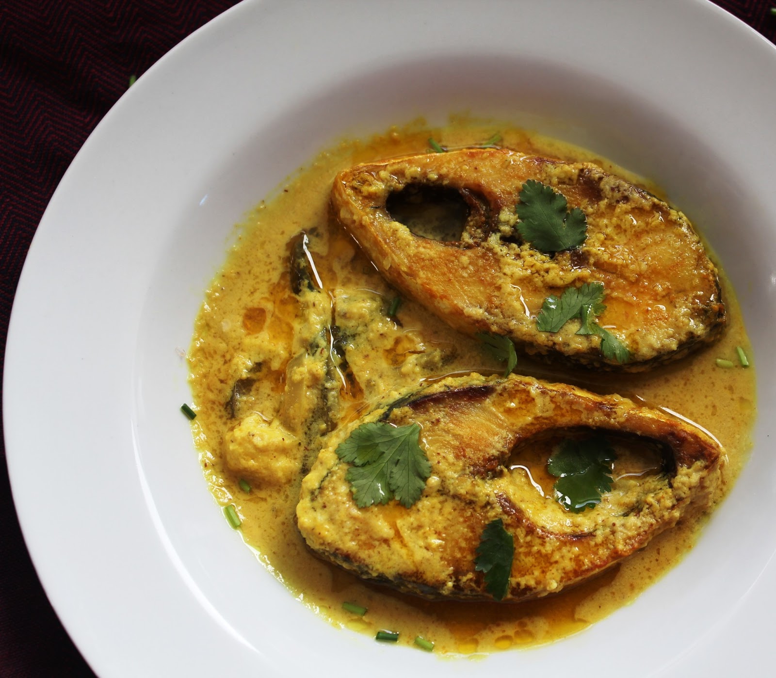 Fish steamed in mustard sauce A Pinch of Salt & A Drop of Lime