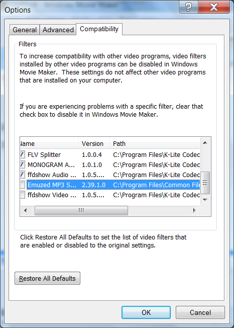 windows movie maker codek windows movie maker codek