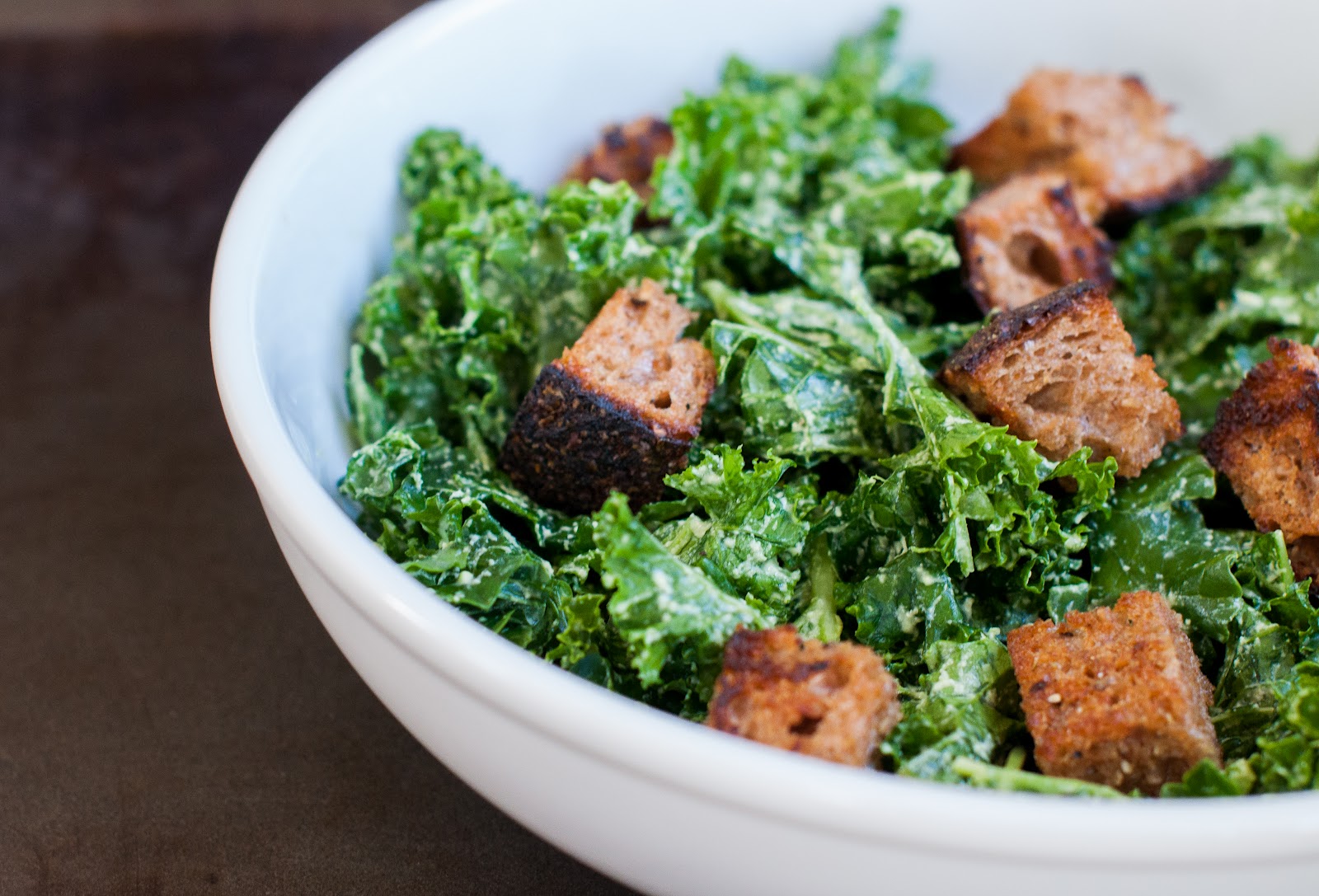 vegan kale caesar salad with multigrain croutons Marin Mama Cooks