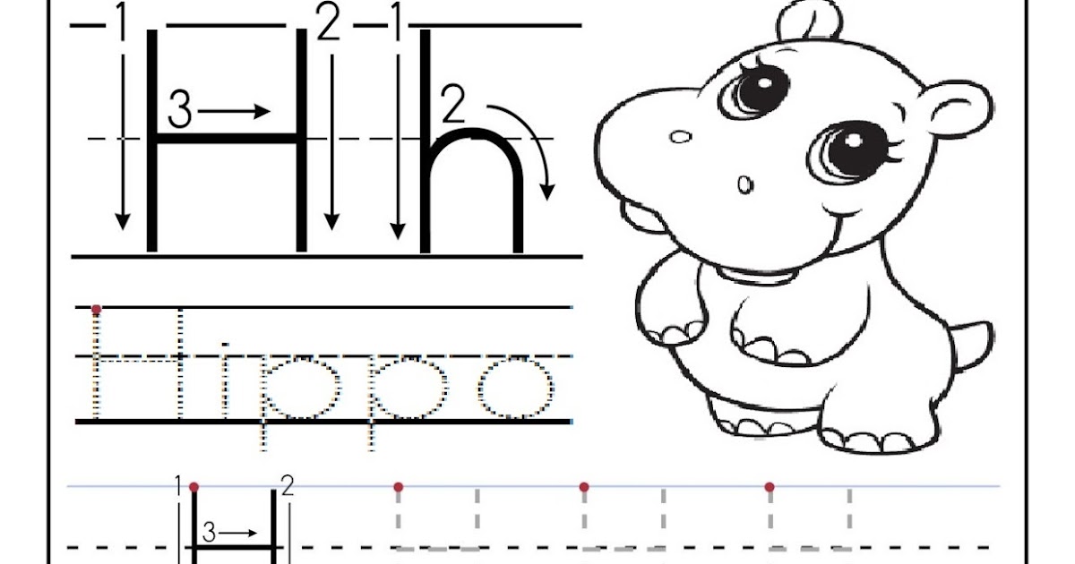 Free printable worksheet letter H for your child to learn and write