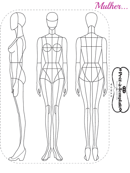 desenho de moda prêt à template virtuosas com estilo