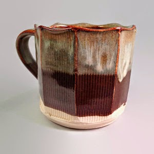 Handmade Faceted Pottery Mug by Lori Buff