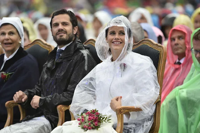 Swedish Royal Family attend a concert for Crown Princess Victoria's birthday at the sportarena in Borgholm