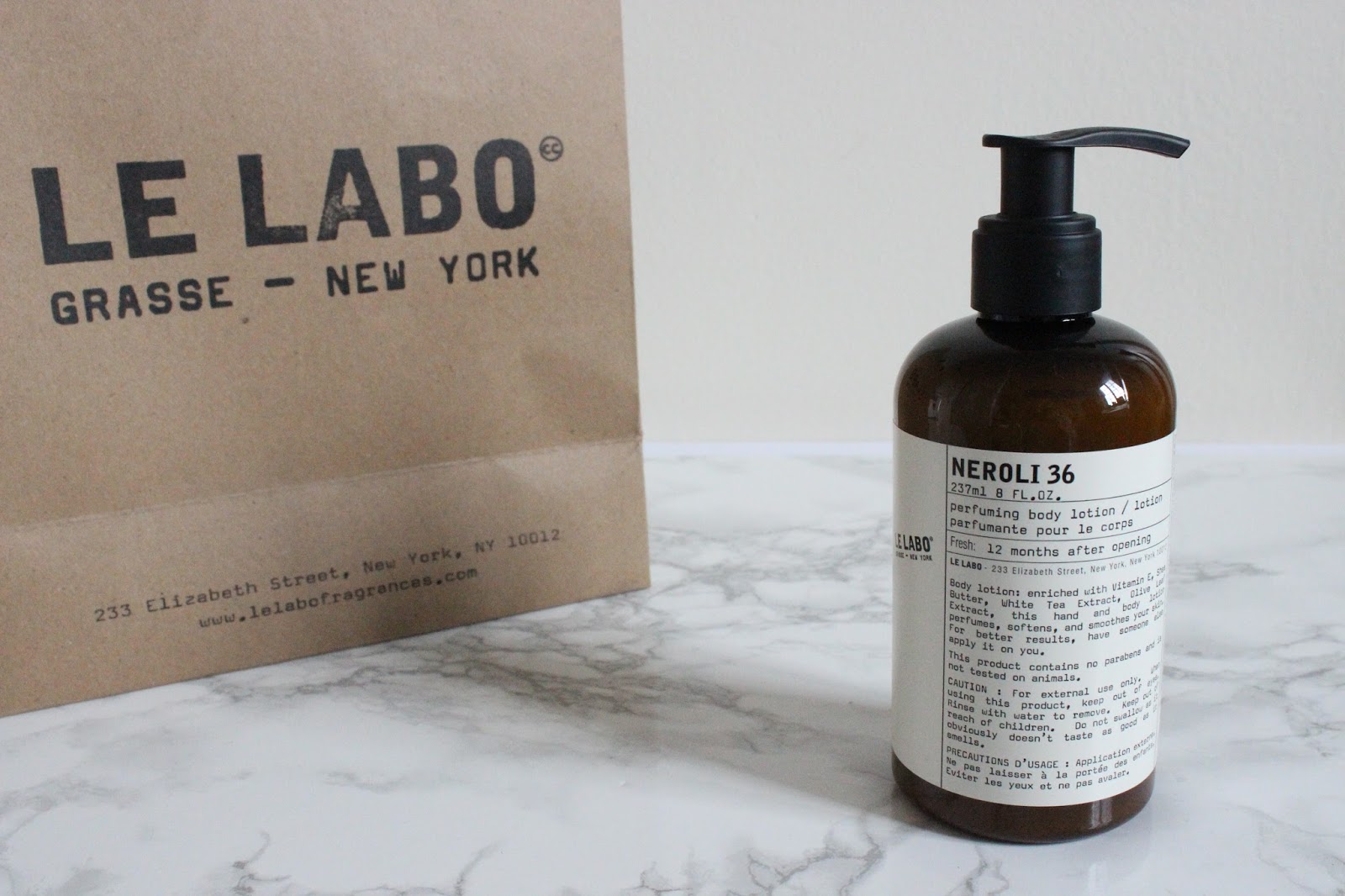 Le Labo Neroli 36 Body Lotion a little pop of coral.