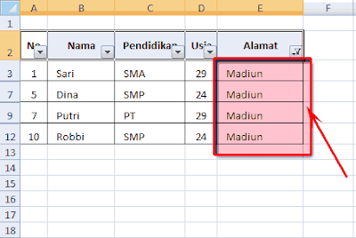 mengelompokkan data di ms excel