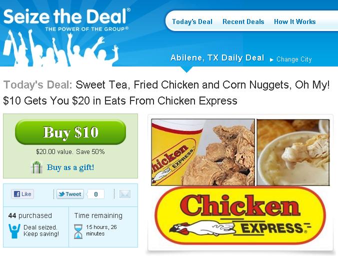 Seize the Deal Chicken Express Deal of the Day