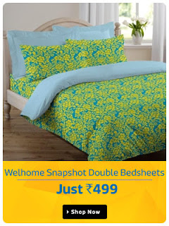 Welhome Snapshot Double Bedsheet @ Rs.499