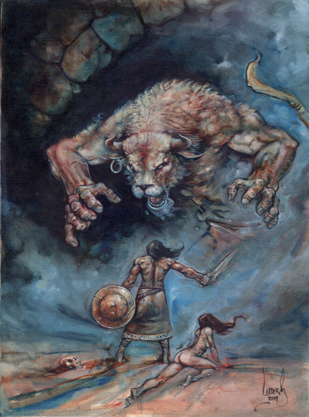 Theseus vs The Minotaur, Artwork© Jeff Lafferty 2014 Theseus vs The Minotaur, Artwork© Jeff Lafferty 2014